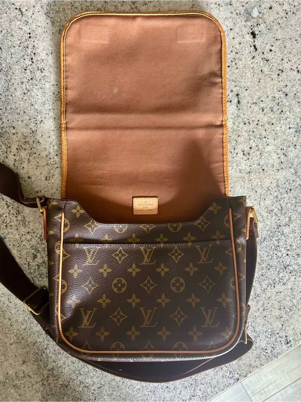 Louis Vuitton Monogram Canvas Messenger Bag in Brown and Tan